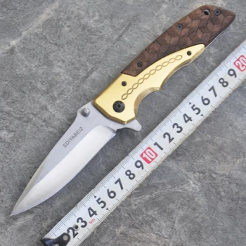 8.7 '' Складные ножи 7CR15MOV Лезвие + деревянная ручка Охотничий нож для выживания Карманные ножи для кемпинга Тактический нож EDC Инструменты