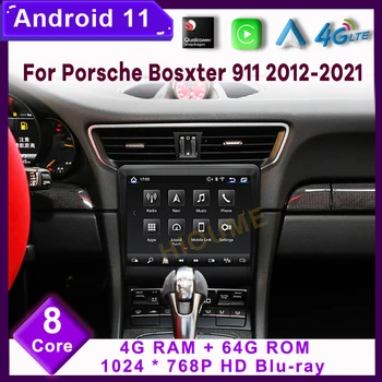 8 Core 4+64GB Android 11 Snapdragon Автомагнитола GPS для Porsche 718 Boxster 911 2012-2021 с IPS HD экраном DSP 4G Carplay 4GLTE