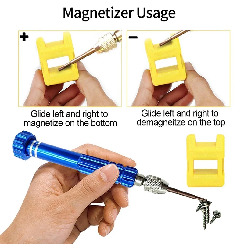 2Set Magnetic 6 In 1 Tiny Screw Driver Kit, Small Screwdriver Set Perfect Mini Screws For Cell Phones, Watch - 4