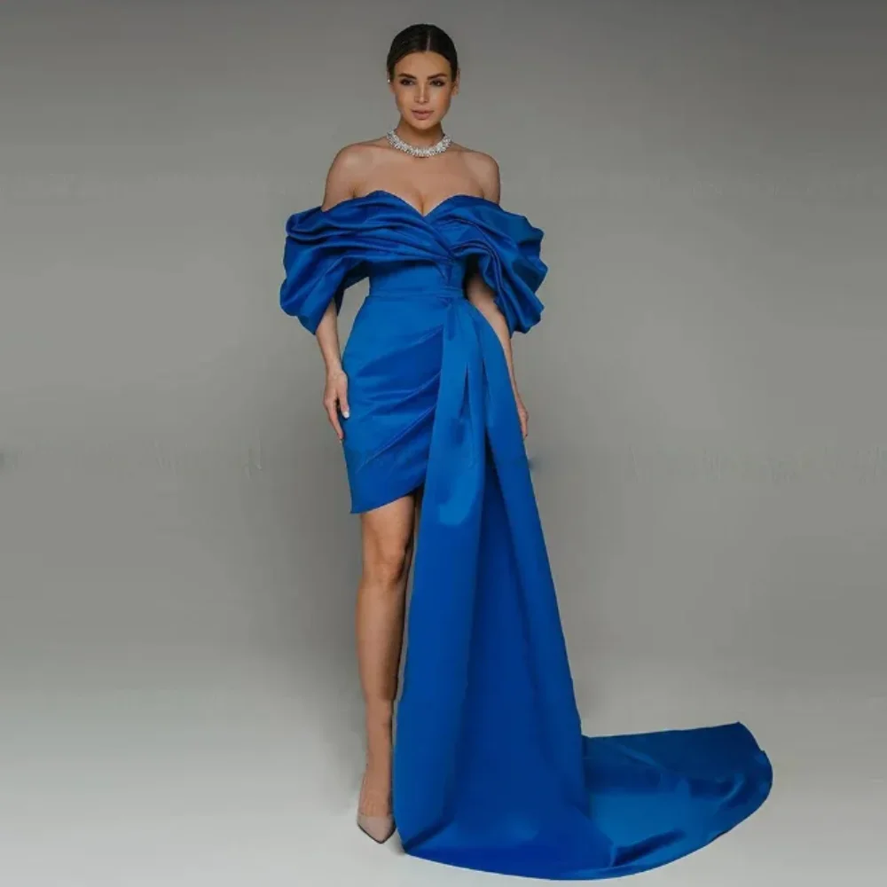 Новое короткое платье на день рождения выпускного вечера 2024 с открытыми плечами Sweep Train Вечерние вечерние платья для вечерних вечеринок Vestidos De Fieast Custom Robe De Soiree - 0