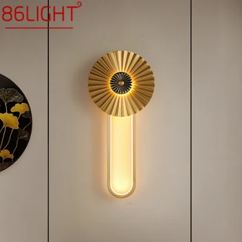 86LIGHT Латунный настенный светильник LED Современный роскошный светильник для бра Украшение интерьера Домашняя спальня Прикроватная гостиная Коридор