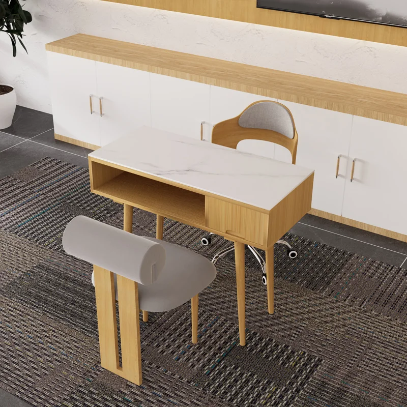 Design Японский маникюрный стол Простой салон из массива дерева Современный маникюрный стол Минималистичный вакуум Mesa de Manicura Мебель HD50ZJ - 0