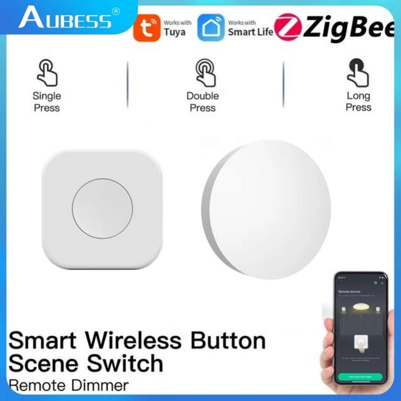 ZigBee 3.0 Button Smart Scene Switch Tuya Multi-scene Linkage Беспроводной пульт дистанционного управления Интеллектуальный умный дом Zigbee Gateway Need - 0