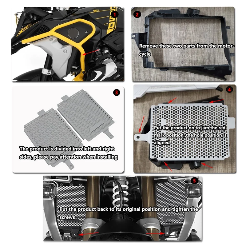  Защита радиатора мотоцикла Крышка решетки радиатора Защита охладителя для R1250GS LC / ADV 2019 2020 - 5