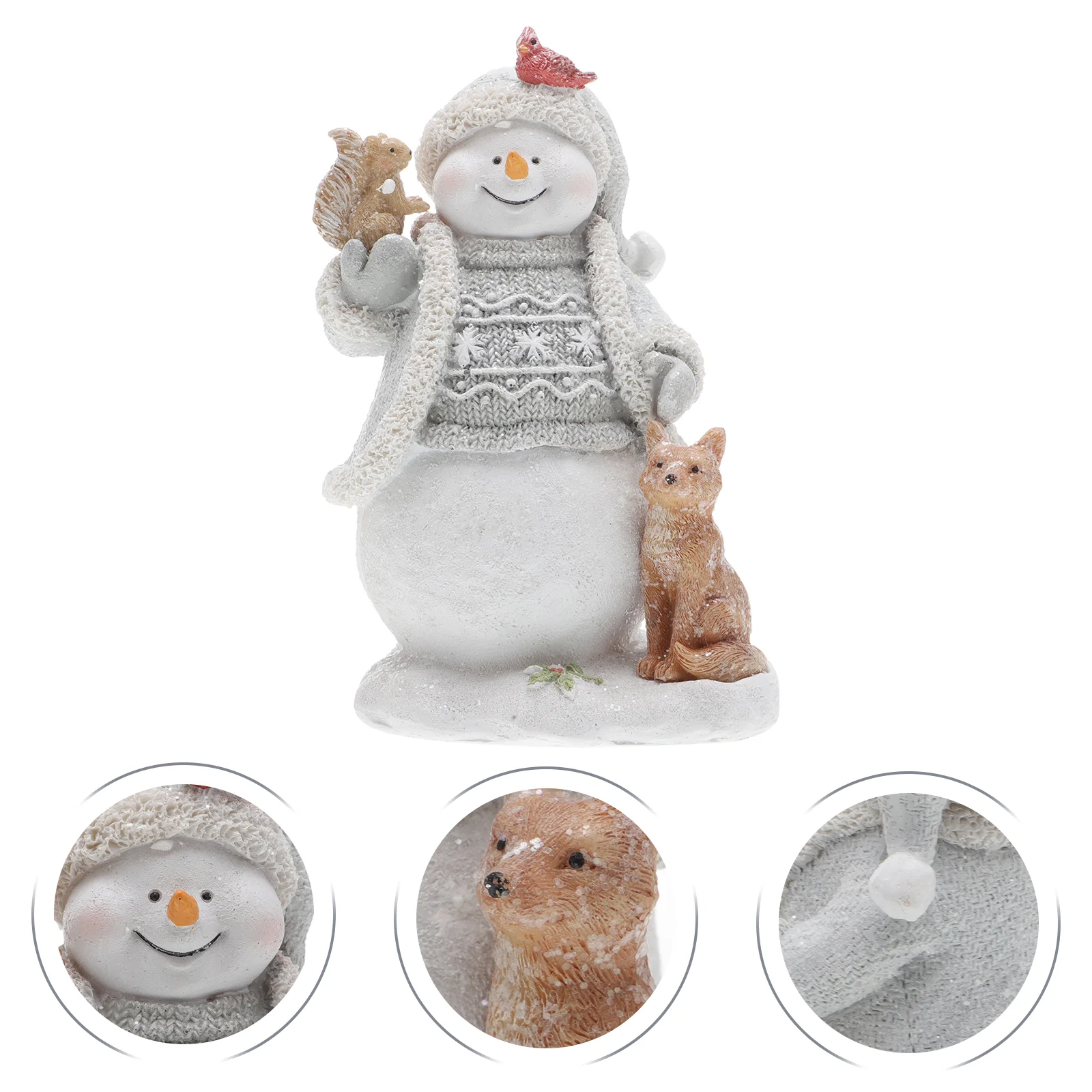 Рождественские настольные украшения снеговика с животными Настольные снеговики для рождественской вечеринки - 0