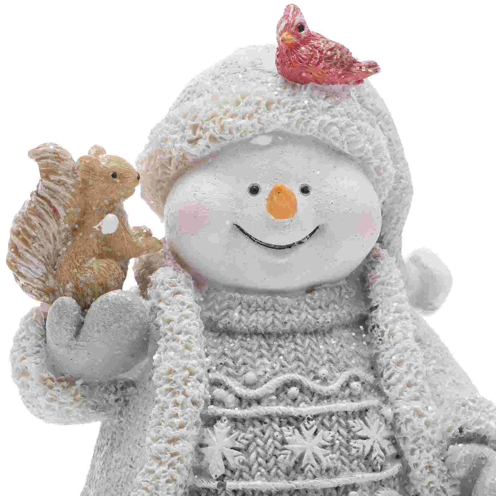 Рождественские настольные украшения снеговика с животными Настольные снеговики для рождественской вечеринки - 2