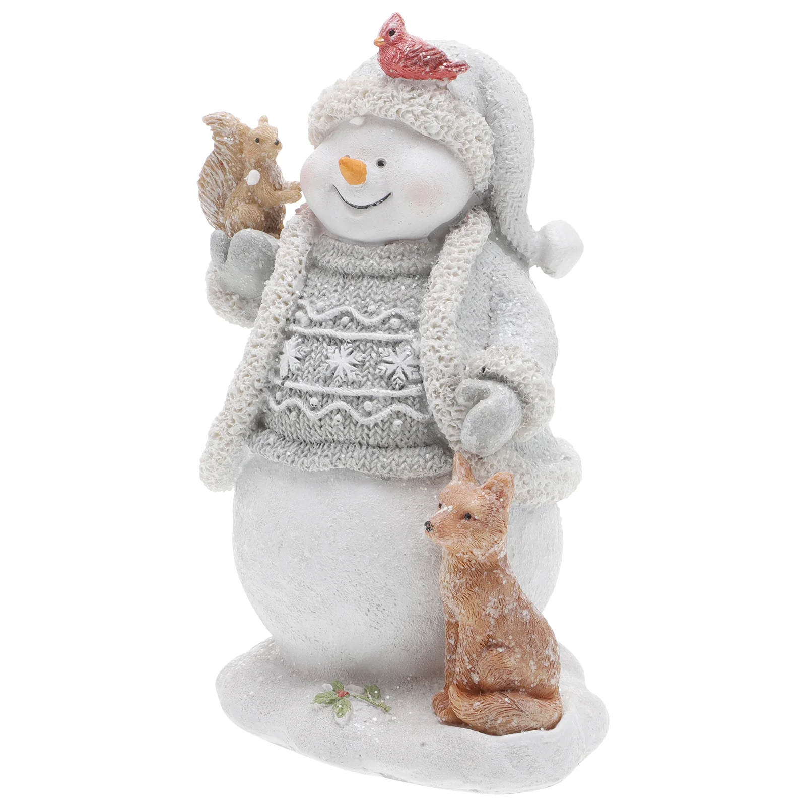 Рождественские настольные украшения снеговика с животными Настольные снеговики для рождественской вечеринки - 3