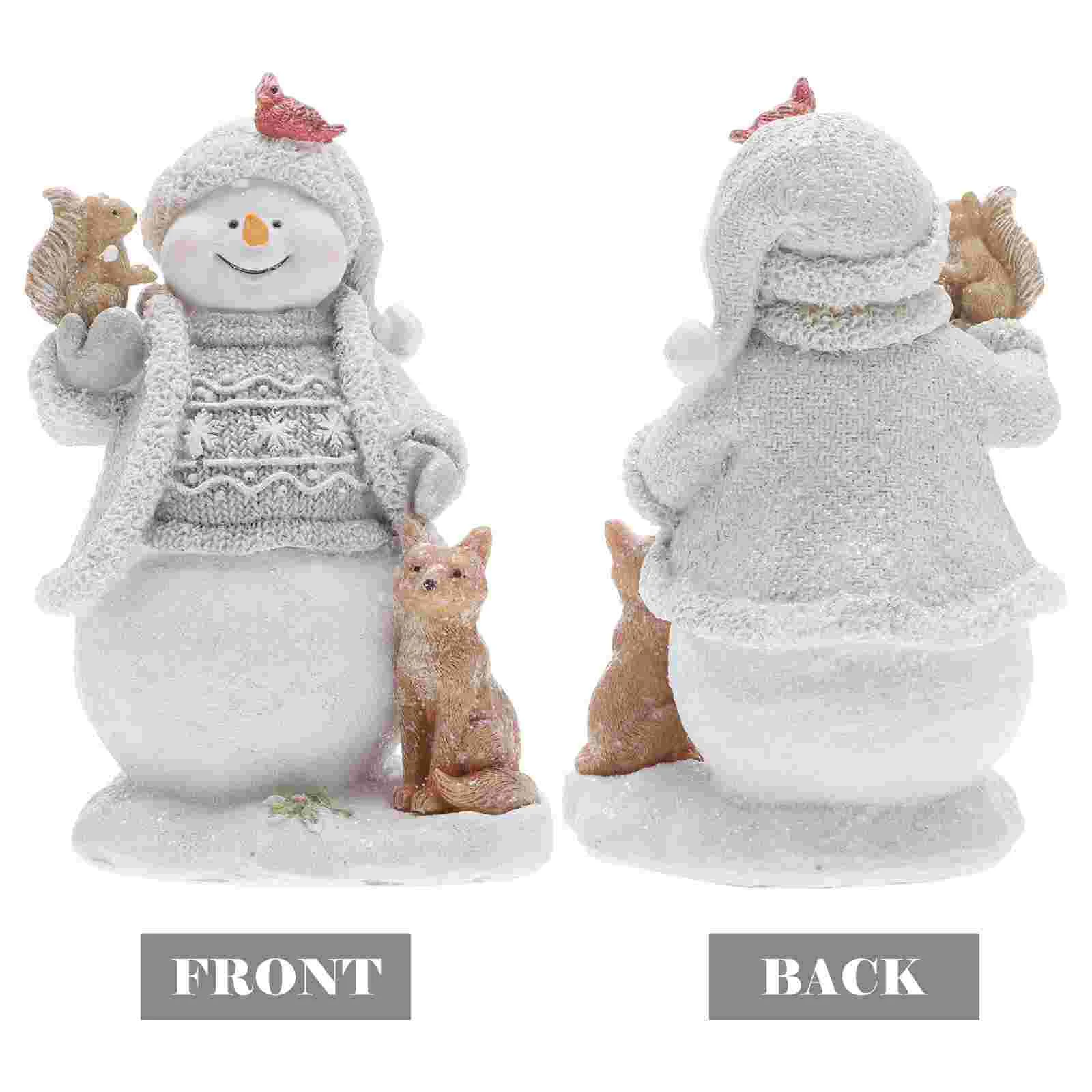 Рождественские настольные украшения снеговика с животными Настольные снеговики для рождественской вечеринки - 4