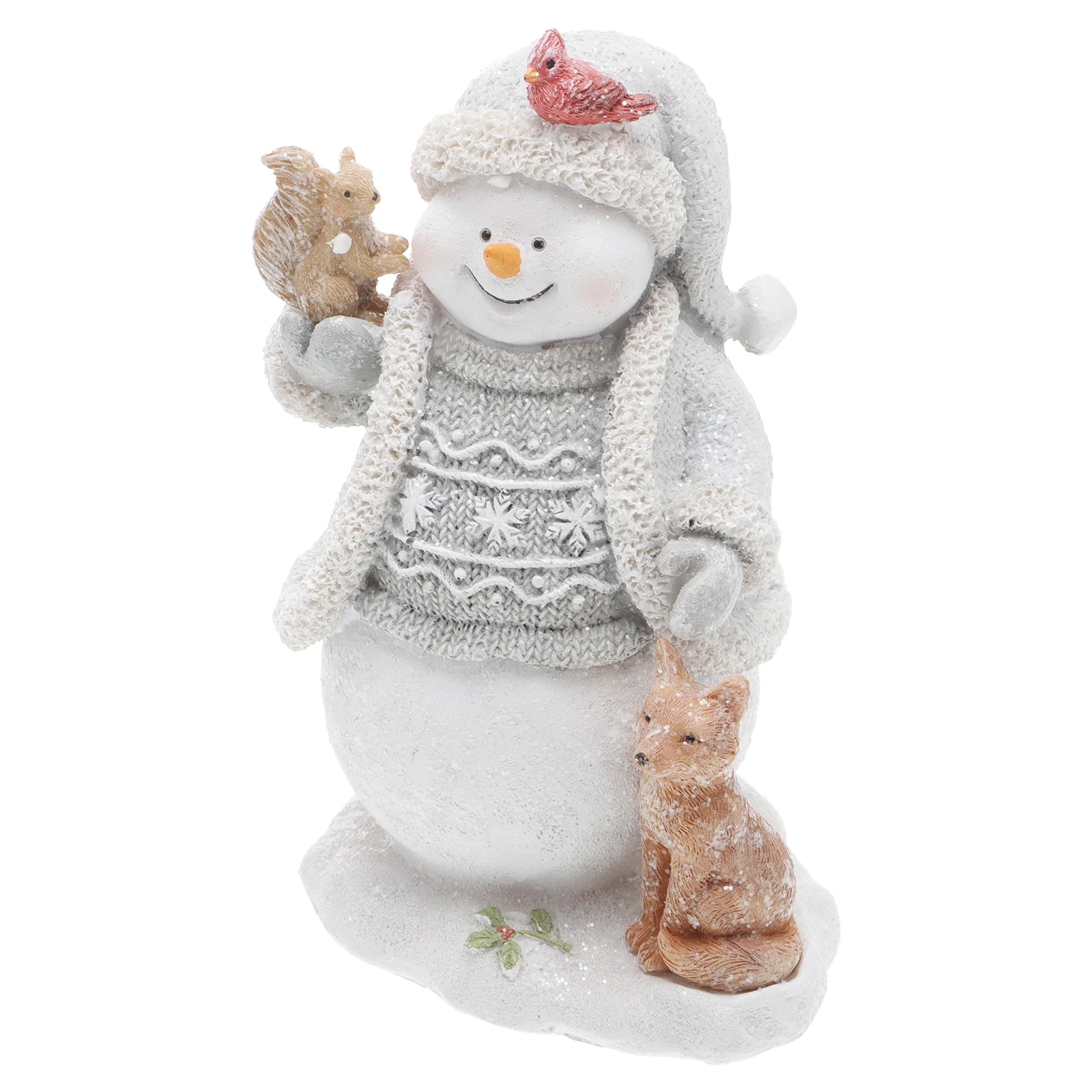 Рождественские настольные украшения снеговика с животными Настольные снеговики для рождественской вечеринки - 5