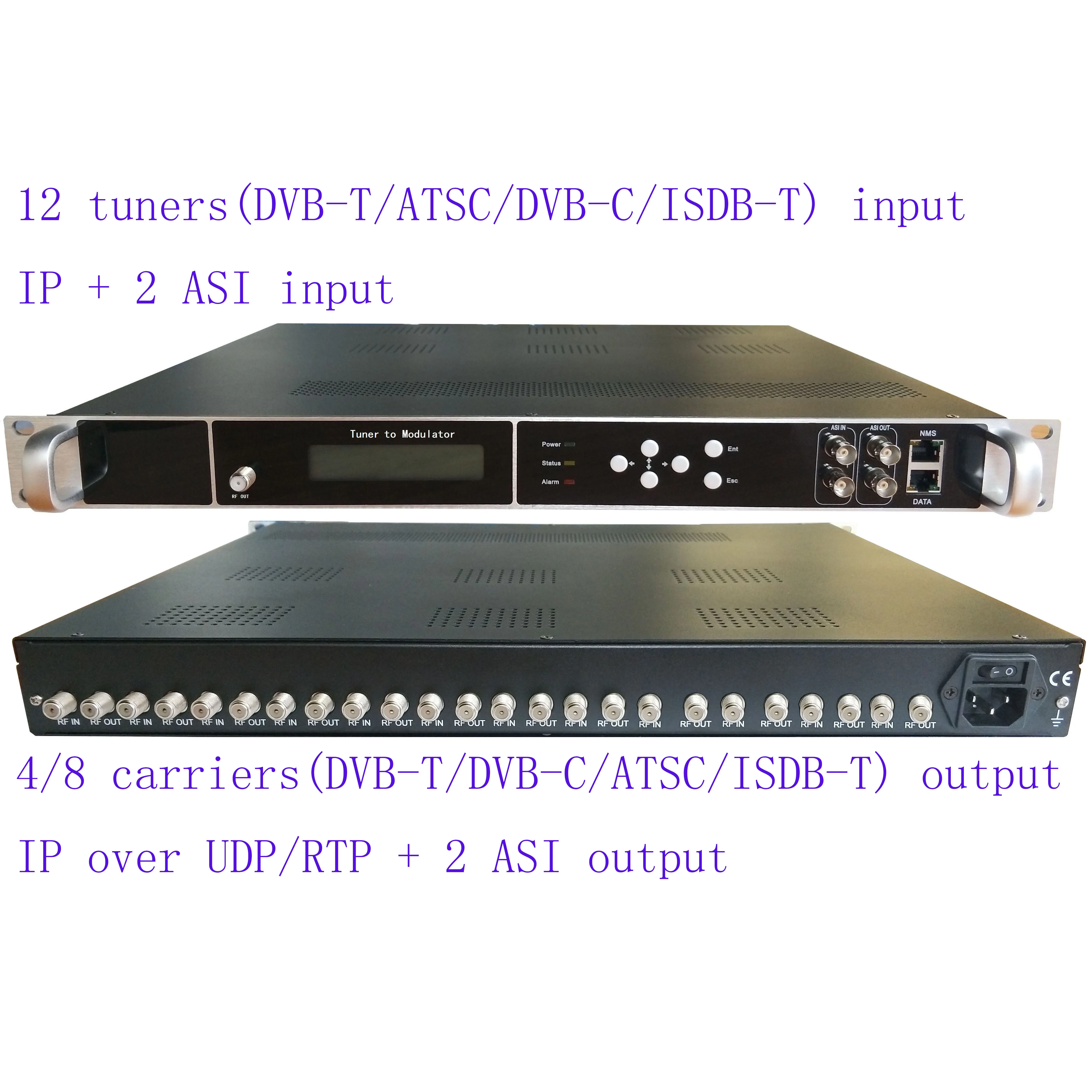 12-канальный модулятор DVB-S2/S на ISDB-T, 12-полосный РЧ-тюнер ISDB-T на РЧ-модулятор ISDB-T для гостиницы/школы/тюрьмы - 0