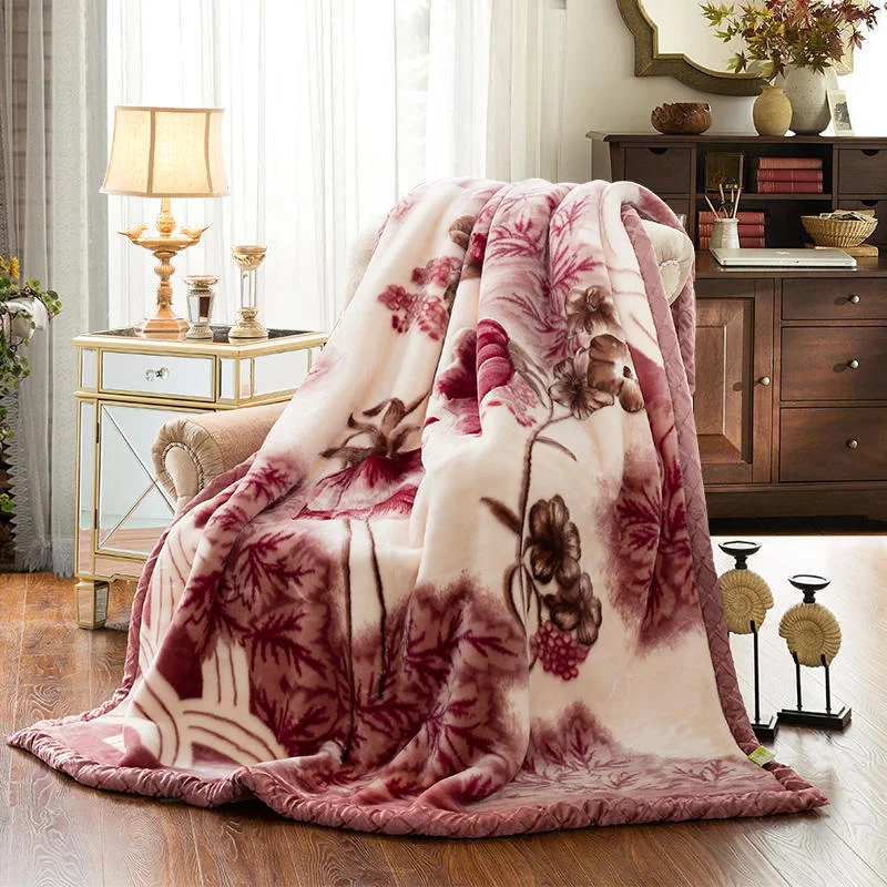  Двухслойные одеяла из норки Рашель для кроватей Зимние мягкие теплые пушистые утолщенные флисовые одеяла одинарные двойного размера из искусственного меха - 1