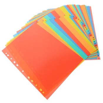 A4 Разделитель индекса Файловые папки Цветные маркеры офисных страниц Разделители для вставных блокнотов ПВХ пластиковые вкладки