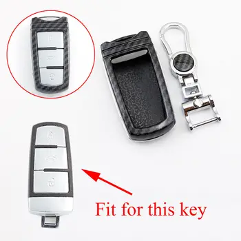 ABS Carbon Fiber Remote 3 Button Key Case Shell Bag Fob Cover Trim Fit Для VW CC Passat CC Magotan Volkswagen Аксессуары