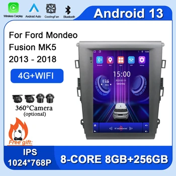 Android 13 Авто Стерео Радио Мультимедийный Видеоплеер Для Ford Mondeo Fusion MK5 2013 2014 2015 - 2018 WIFI GPS Carplay Головное устройство