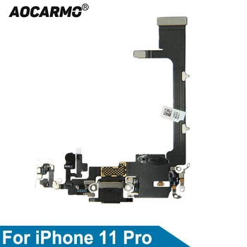 Aocarmo для iPhone 11 Pro Порт зарядки Зарядное устройство Разъем USB Док-станция Микрофон Микрофон Разъем для наушников Гибкий кабель с платой IC