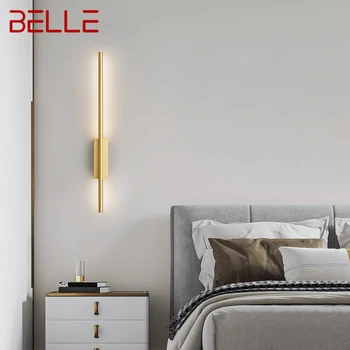 BELLE Латунная лента Настенный светильник Современный классический светодиодный 3 цвета Просто креативный светильник бра для внутренней кровати Декор гостиной