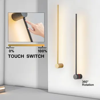 Black Touch Switch Светодиодные настенные светильники с регулируемой яркостью для спальни Гостиная Indoor Gold Светодиодные настенные светильники для лестницы Коридор Проход