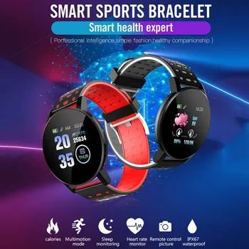 Bluetooth часы 119Plus Smart Wristband Шаг движения Будильник Цветной экран Браслет Часы Многофункциональные смарт-часы