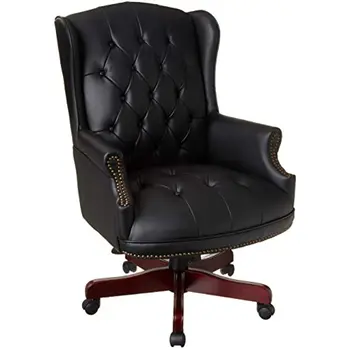 Boss Office Products Традиционный стул Wingback, кожаный, черного цвета