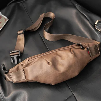 CCRXRQ Высококачественная мужская поясная сумка из искусственной кожи 2024 Новые модные сумки через плечо Повседневная дорожная поясная сумка Sport Storage Phone Чехол