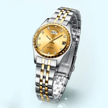 CHENXI Женские роскошные кварцевые часы Женские золотые часы из нержавеющей стали Ремешок для часов Высокое качество Повседневные водонепроницаемые часы Подарок для жены