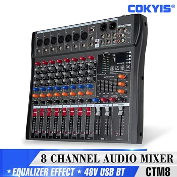 COKYIS 8-канальный звуковой стол с Bluetooth Запись графического эквалайзера Эффект USB Запись выступления Для динамического микрофона