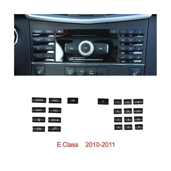 Car Center Console CD Мультимедийная кнопка Крышка рамки Наклейка для Mercedes Benz E Class W212 2010-2011 (серебристый)