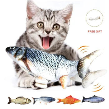 Cat Toys Electronic Moving 3D Simulation Гибкая игрушка для рыб Игрушки для взаимодействия с домашними животными с USB-зарядкой Аксессуары для домашних животных Принадлежности