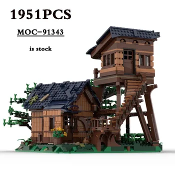 Classic MOC-91343 Лесная обсерватория 21318-Альтернативная версия дома на дереве Лес 1951 шт. Детали сборки Детская игрушка DIY Подарки