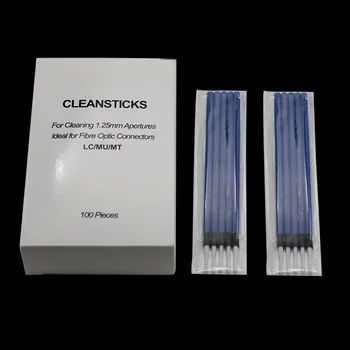 Cleansticks 100 шт. 1,25 мм Стержень для чистки оптического волокна LC / MU Интерфейс Чистка стержня Ватные палочки Фланцевый адаптер Очистка
