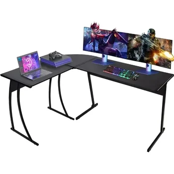 Colegence L Shaped Gaming 58 '' Компьютерный угловой стол для домашнего офиса,Двусторонний L-образный для стола ПК
