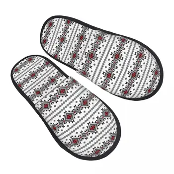  Custom Amazigh Kabyle Графические мягкие тапочки из пены с эффектом памяти Домашние тапочки Женщины Геометрический этнический берберский Уютный теплый противоскользящий тапот