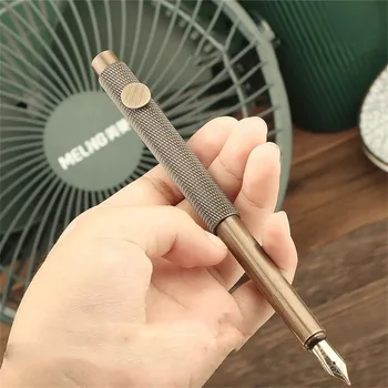 EF/F / Изогнутый металл Канцелярские принадлежности Латунная перьевая ручка Перьевая ручка Пишущая ручка Чернильная ручка