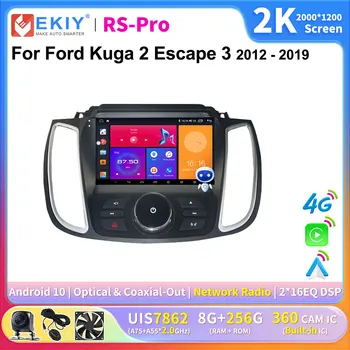 EKIY 2K Screen Carplay Автомагнитола для Ford Kuga 2 Escape 3 2012 - 2019 Мультимедийный видеоплеер Auto 2 Din Autoradio Stereo GPS HU