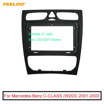 FEELDO Авто 9-дюймовый экран Радио Стерео Фрась Рамка Панель Приборная панель Переходная панель Комплект Для Mercedes-Benz C-CLASS(W203) 2001-2003 Установка