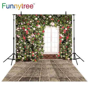 Funnytree фоны для фотостудии, цветы, стена, окно, пружина, кирпичный пол, профессиональный фон, фотозвонок, фотобудка