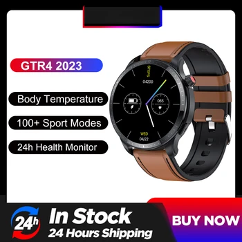 GTR 4 Умные часы для мужчин Android Bluetooth Call Температура тела Кислород в крови Фитнес-трекер Умные часы для Amazfit 2023 НОВИНКА
