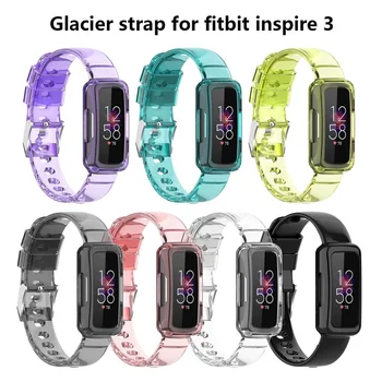Glacier Armor WristStrap for Fitbit Inspire 3 Smartwatch Wristband Спортивный браслет для Fitbit Inspire3 WatchBand Прозрачный чехол Ремень