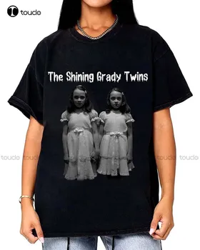 Grady Twins Рубашка Come Play With Us, Рубашка из фильмов ужасов, Стивен Кинг, Рубашка Hallloween Уличная одежда с о-образным вырезом Оверсайз Xs-5Xl