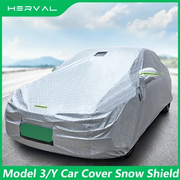 Herval для Tesla Model 3 Y Автомобильный чехол Защита от снега Защита от замерзания Переднее ветровое стекло Солнцезащитный козырек Утолщенный снегозащитный щит
