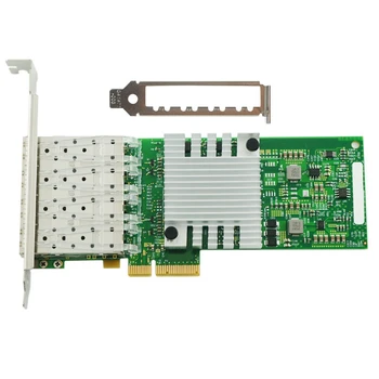 I350-4SFP PCI-Ex4 Гигабитный четырехпортовый волоконно-оптический сервер Портативная сетевая карта I350AM4 чип Сетевая карта