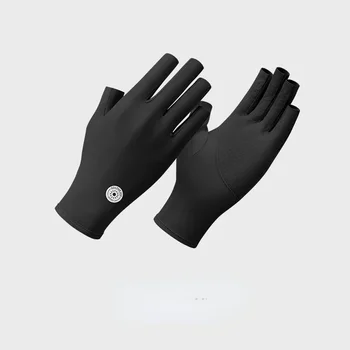 Ice Silk солнцезащитные перчатки для велоспорта Летние спортивные перчатки на открытом воздухе Тонкие дышащие перчатки с половиной пальца Защита от ультрафиолетовых лучей Перчатки