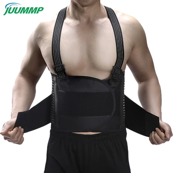 JUUMMP Спортивный поясничный поясничный пояс с регулируемыми ремнями - облегчение боли в спине, поддержка поднятия тяжестей с подтяжками