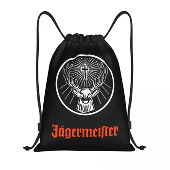 Jagermeister Logo Кулиска Сумка Мужчины Женщины Складной Спортзал Рюкзак Рюкзаки Для Покупок