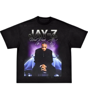 Jay Z Design Сублимационная печать Готовая хип-хоп бутлег в стиле 90-х футболка оверсайз