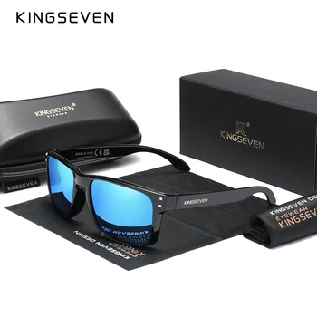 KINGSEVEN Brand Design Square Retro TR90 Поляризованные солнцезащитные очки Отличные Женщины Мужчины Узор из углеродного волокна На открытом воздухе Спортивные очки