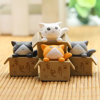 Kawaii Mini Cat Ornament статуэтка котенка Подарок для детей Украшение детской комнаты Игрушка Миниатюрные фигурки Украшение дома