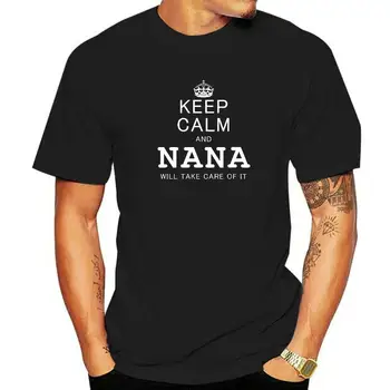 Keep Calm Nana Рубашка Для Женщин Фитнес Обтягивающие Топы Рубашка Для Студентов Хлопковая Футболка Семейная Мода Рождественская Футболка