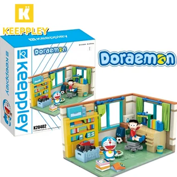 Keeppley Doraemon строительные блоки Nobita Nobi's room модель детские игрушки kawaii подарок на день рождения кавайный аниме периферийные устройства