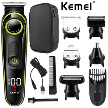Kemei 696 Электрическая машинка для стрижки волос Многофункциональный триммер для мужчин Электрическая бритва для мужской бритвы Нос 5 в 1 Профессиональный триммер